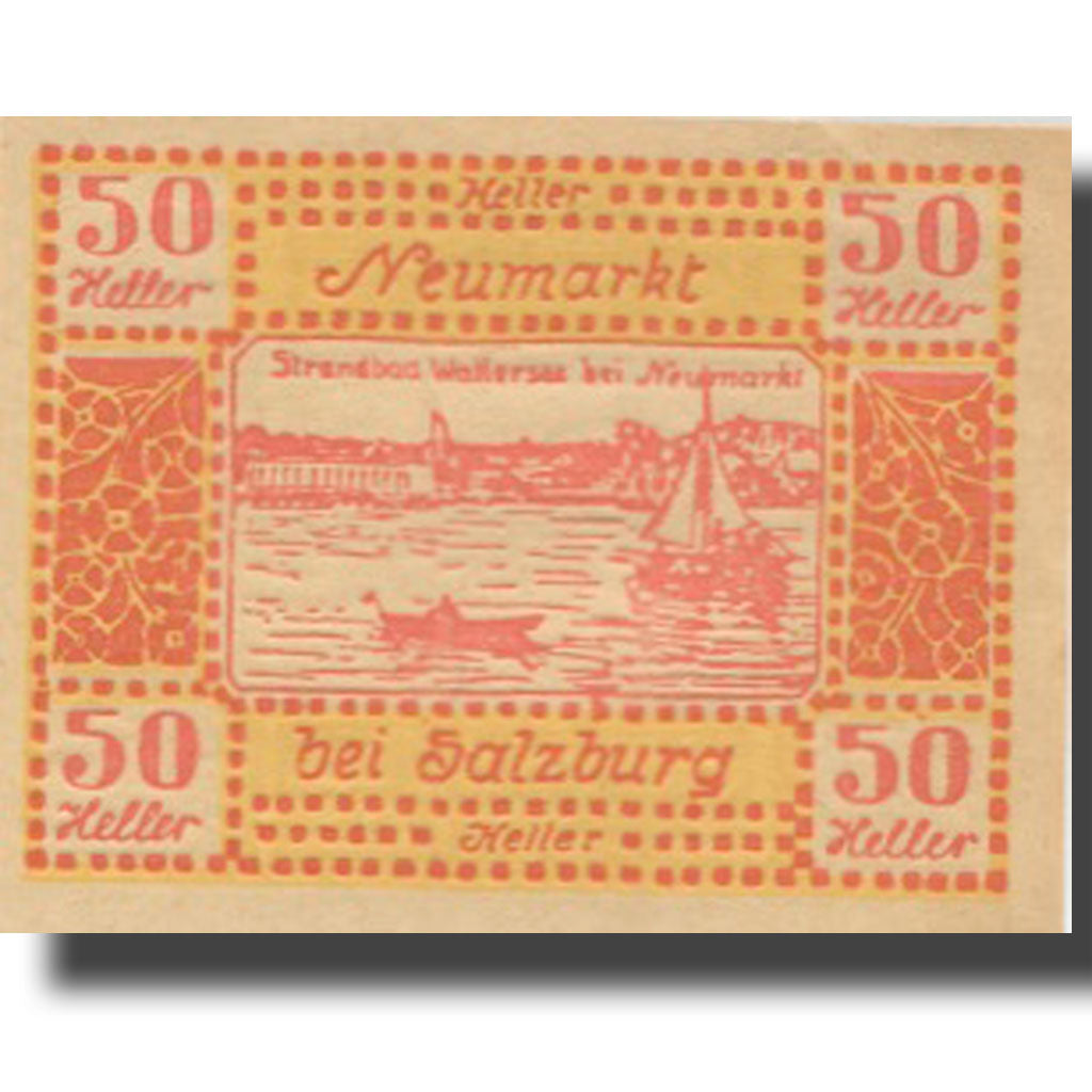 Banknote, Austria, Salzburg, 50 Heller, voilier, 1920 UNC(63) Mehl:FS 660a