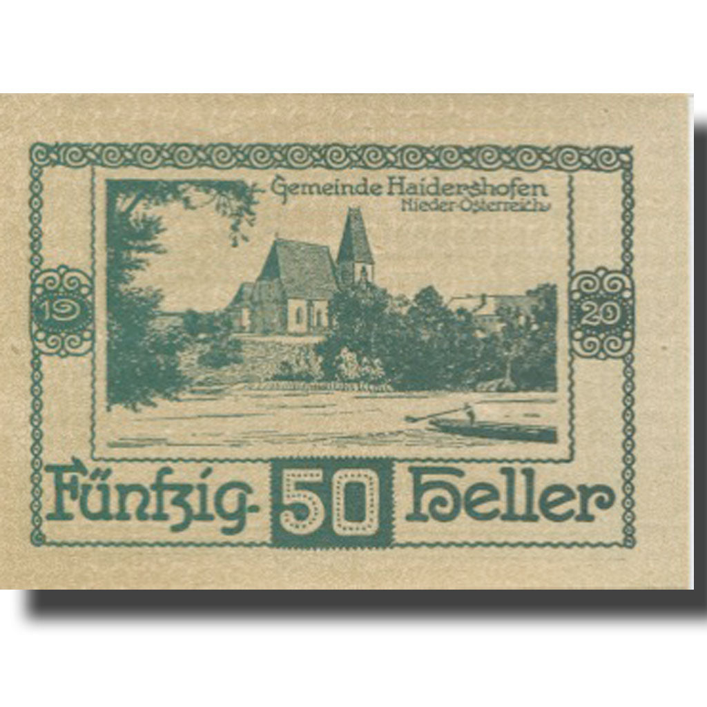 Banknote, Austria, Haidershofen, 50 Heller, village, 1920 UNC(63) Mehl:FS 335Ia