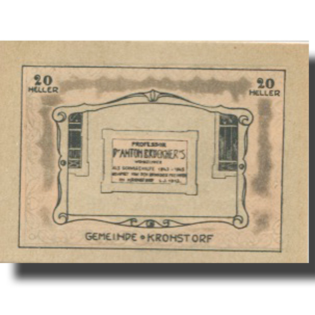 Banknote, Austria, Kronstorf, 20 Heller, parchemin, 1920 UNC(63) Mehl:FS 486a