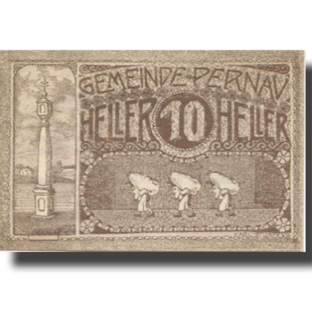 Banknote, Austria, Pernau, 10 Heller, Monument, 1920 UNC(63) Mehl:FS 1049