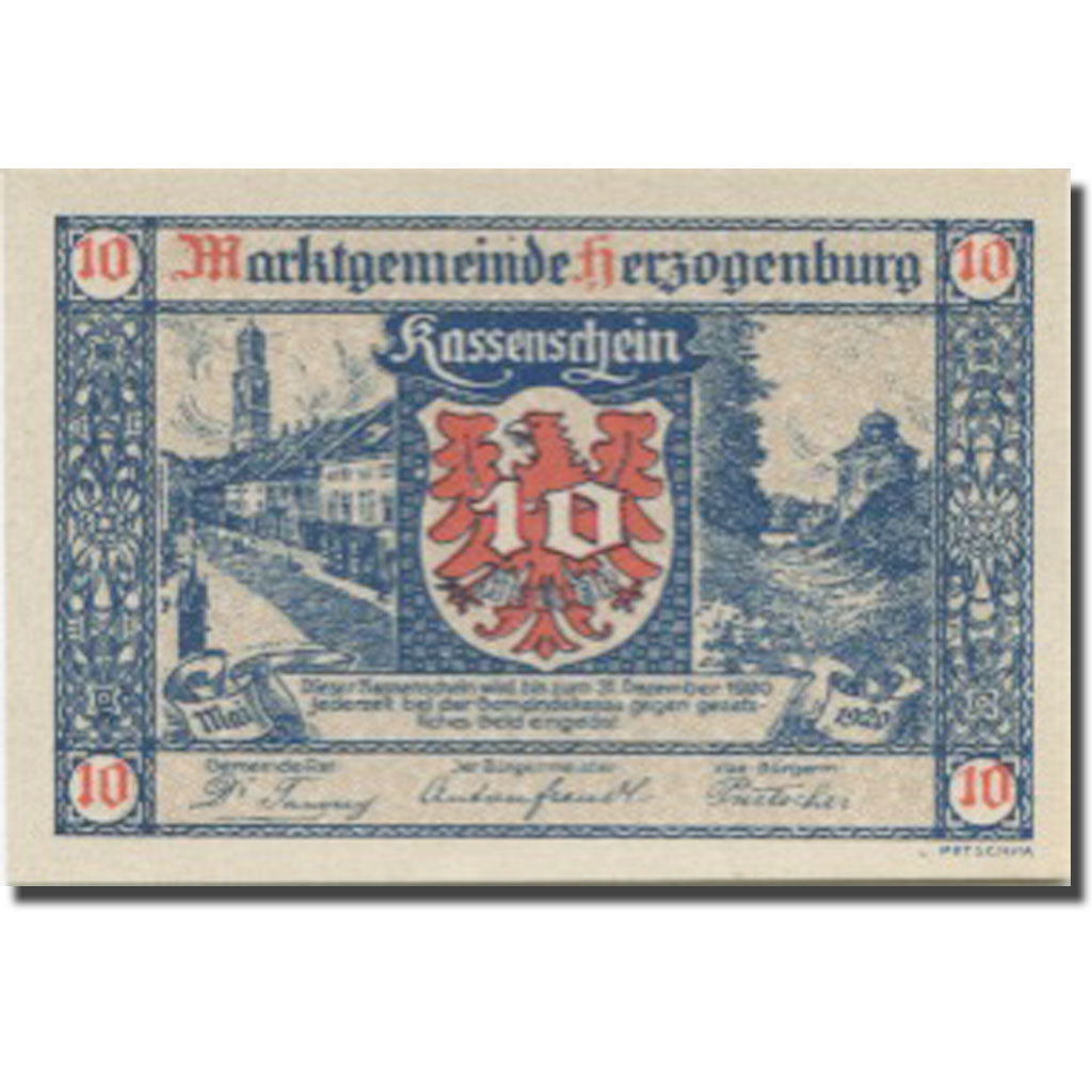 Banknote, Austria, Herzogenburg, 10 Heller, Blason, 1920 UNC(63) Mehl:FS 367