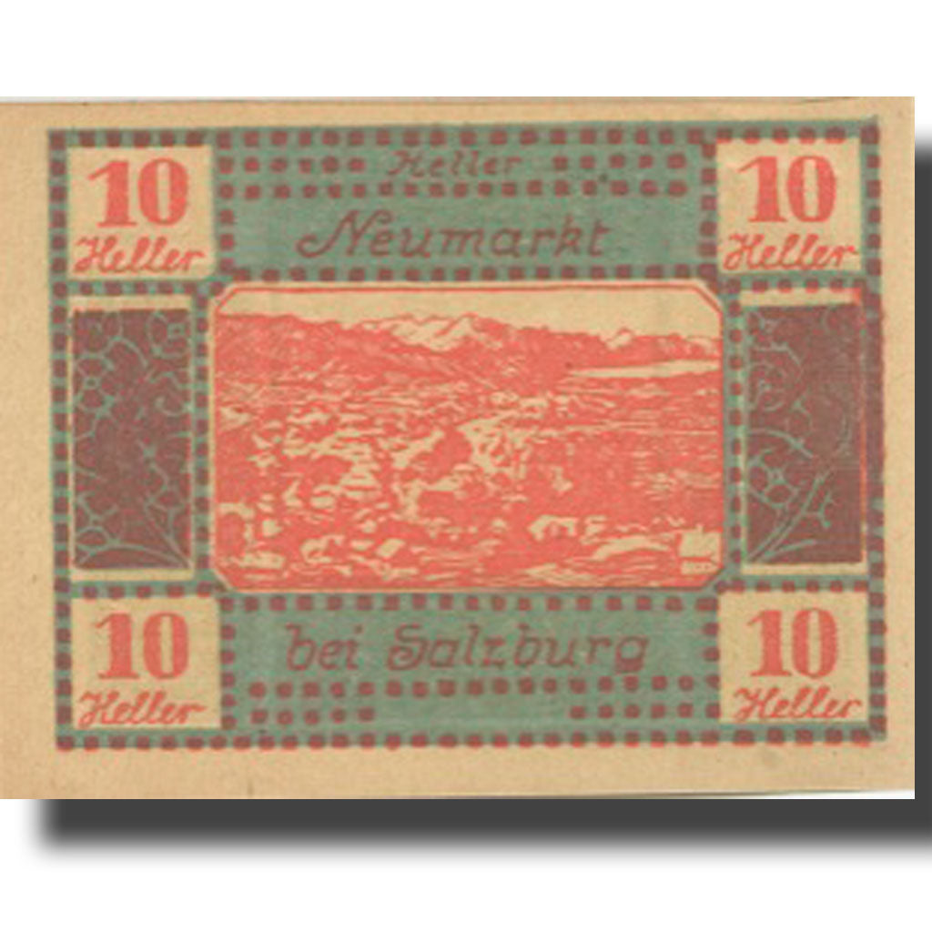 Banknote, Austria, Neumarkt, 10 Heller, paysage, 1920 UNC(63) Mehl:FS 660a