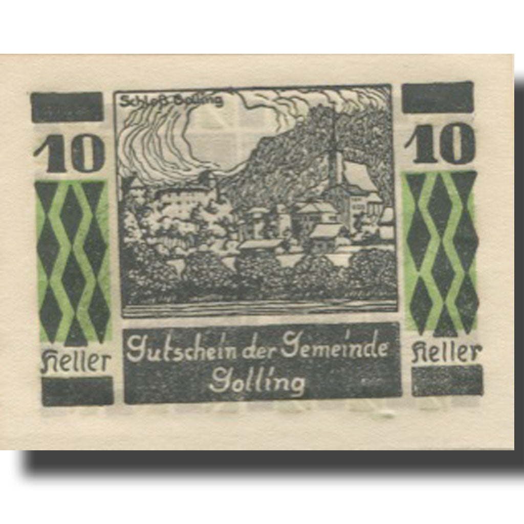 Banknote, Austria, Golling, 10 Heller, village, 1920, UNC(63) Mehl:FS 249