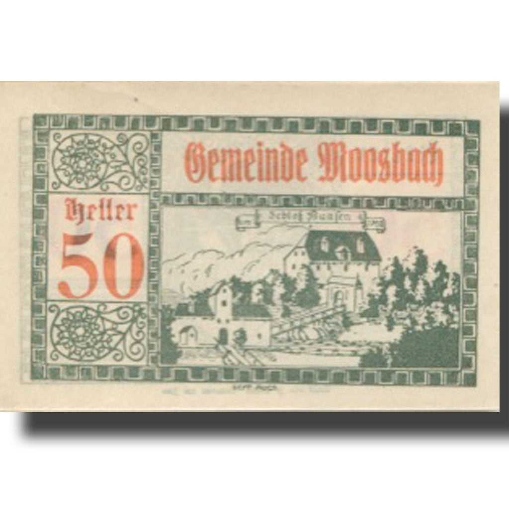 Banknote, Austria, Moosbach, 50 Heller, château 1, 1920 UNC(63) Mehl:FS 628a