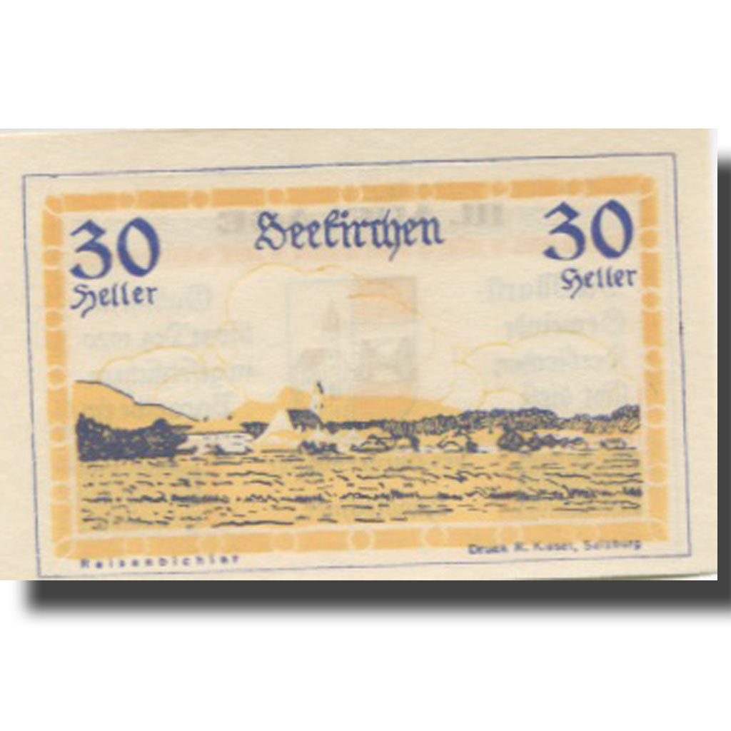 Banknote, Austria, Seekirchen, 30 Heller, village, 1920 UNC(63) Mehl:FS 987a