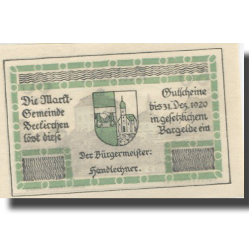 Banknote, Austria, Seekirchen, 60 Heller, château, 1920 UNC(63) Mehl:FS 987a