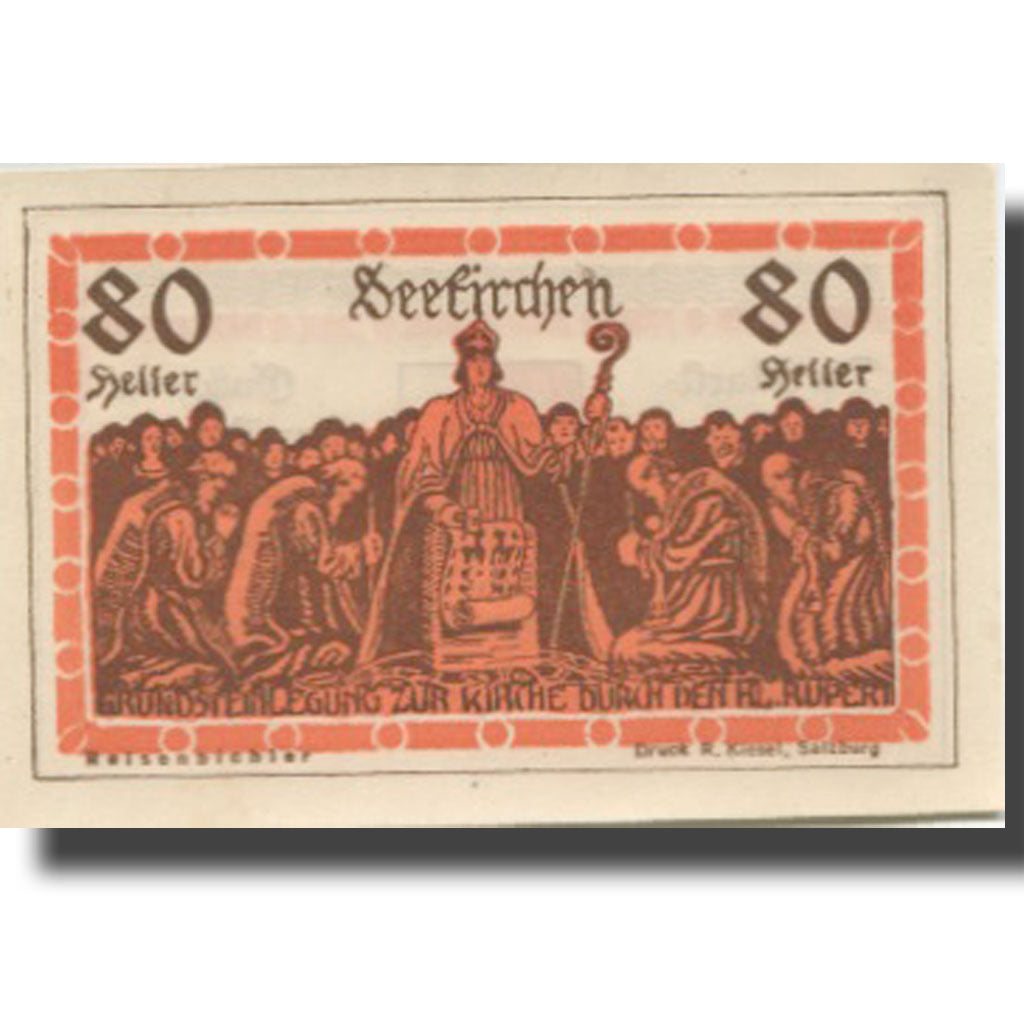 Banknote, Austria, Seekirchen, 80 Heller, personnage, 1920 UNC(63) Mehl:FS 987a