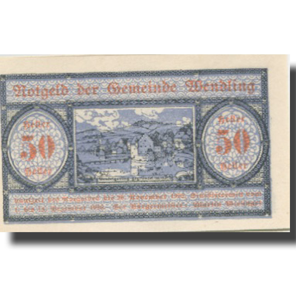 Banknote, Austria, Wendling, 50 Heller, village, 1920 UNC(63) Mehl:FS 1170a