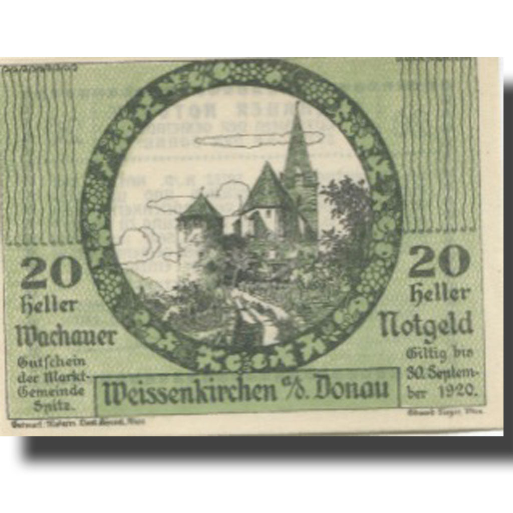 Banknote, Austria, Weissenkirchen, 20 Heller, château, 1920 SPL Mehl:FS 1158
