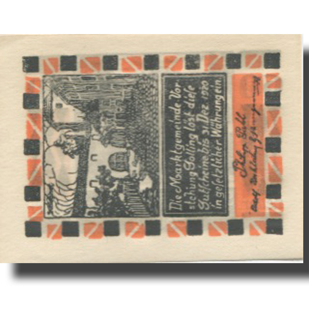 Banknote, Austria, Golling, 60 Heller, rue, 1920 UNC(63), Mehl:FS 249