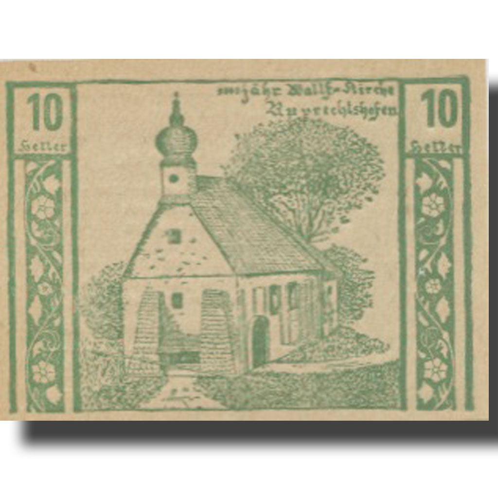 Banconote, Austria, Niederneukirchen, 10 Heller, Eglise, 1920 SPL Mehl:FS 670a