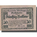 Banknote, Austria, Windegg, 50 Heller, château, 1920, UNC(63) Mehl:FS 1241Ia