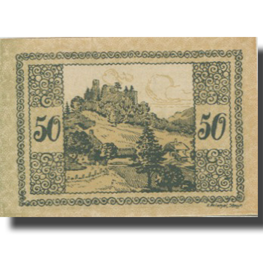 Banknote, Austria, Windegg, 50 Heller, château, 1920, UNC(63) Mehl:FS 1241Ia