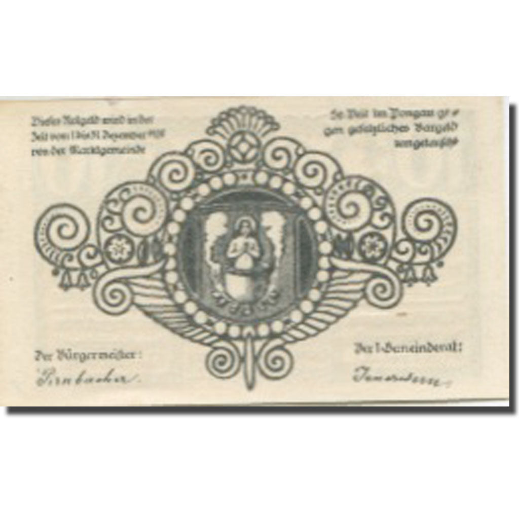 Banconote, Austria, Pongau, 10 Heller, Eglise 1920-12-31, SPL Mehl:FS 945a