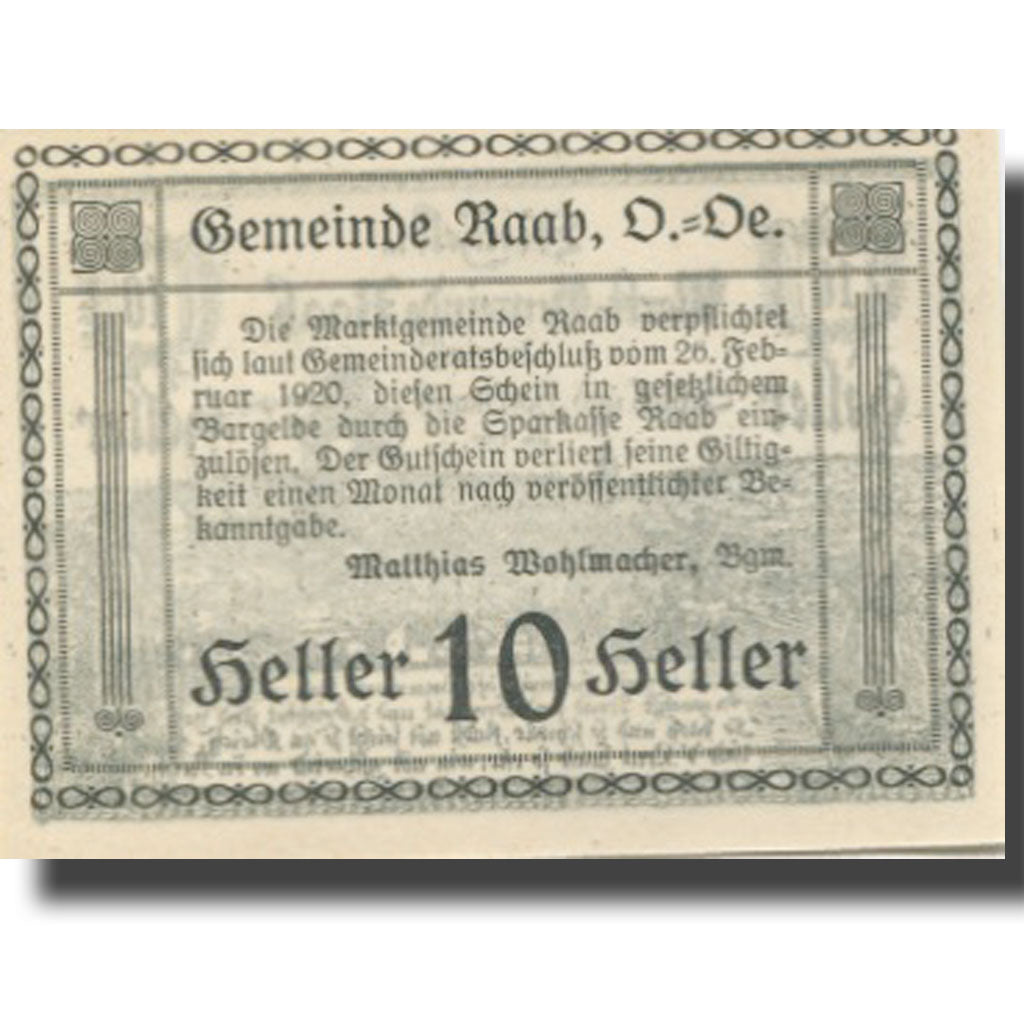 Banknote, Austria, Raab, 10 Heller, village 1, UNC(63), Mehl:FS 805IIIa