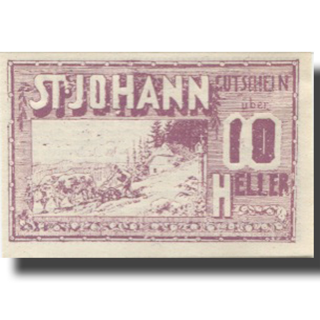 Banknote, Austria, St Johann, 10 Heller, champs, 1920 UNC(63) Mehl:FS 894