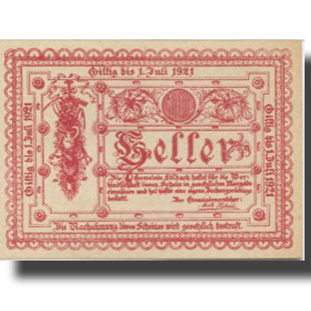 Banknote, Austria, Edlbach, 10 Heller, valeur faciale, 1921 UNC(63) Mehl:FS 150a