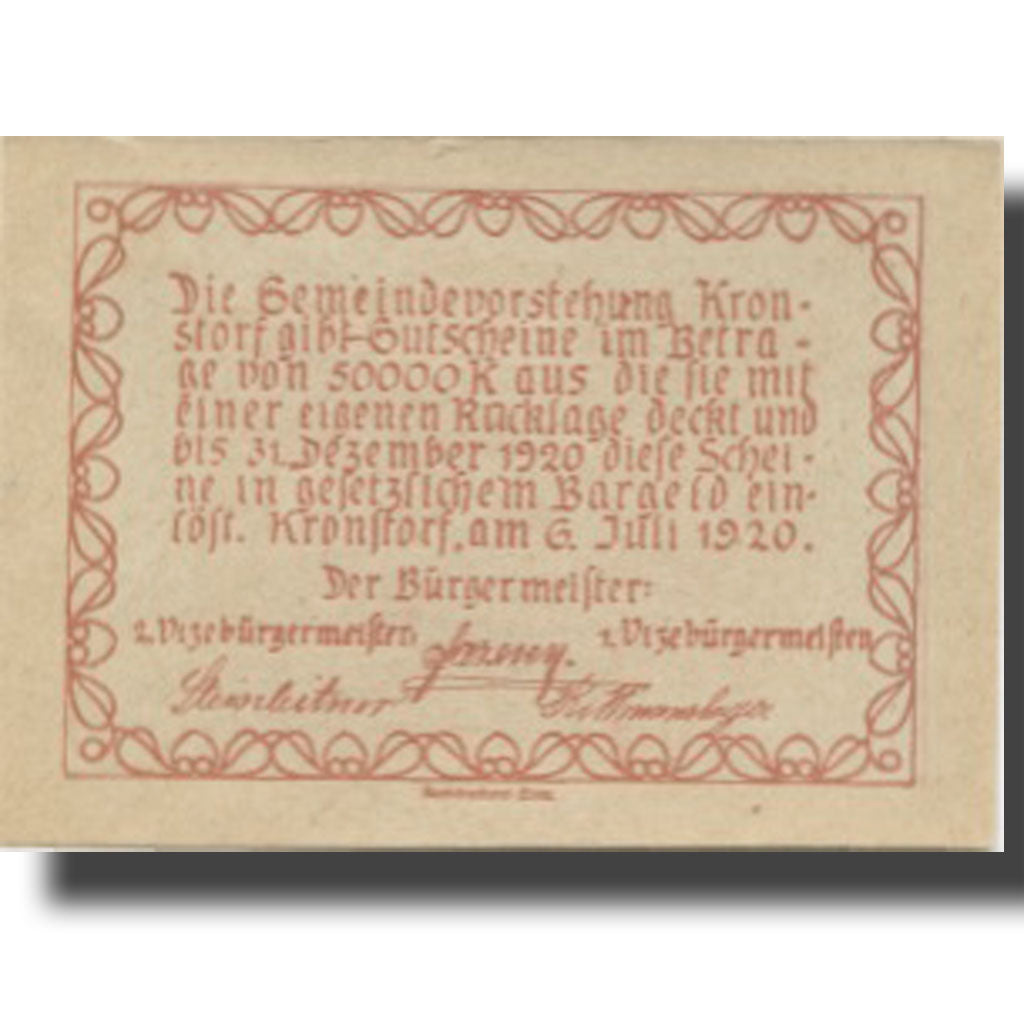Banknote, Austria, Kronstorf, 10 Heller, château, 1920 AU(55-58) Mehl:FS 486a
