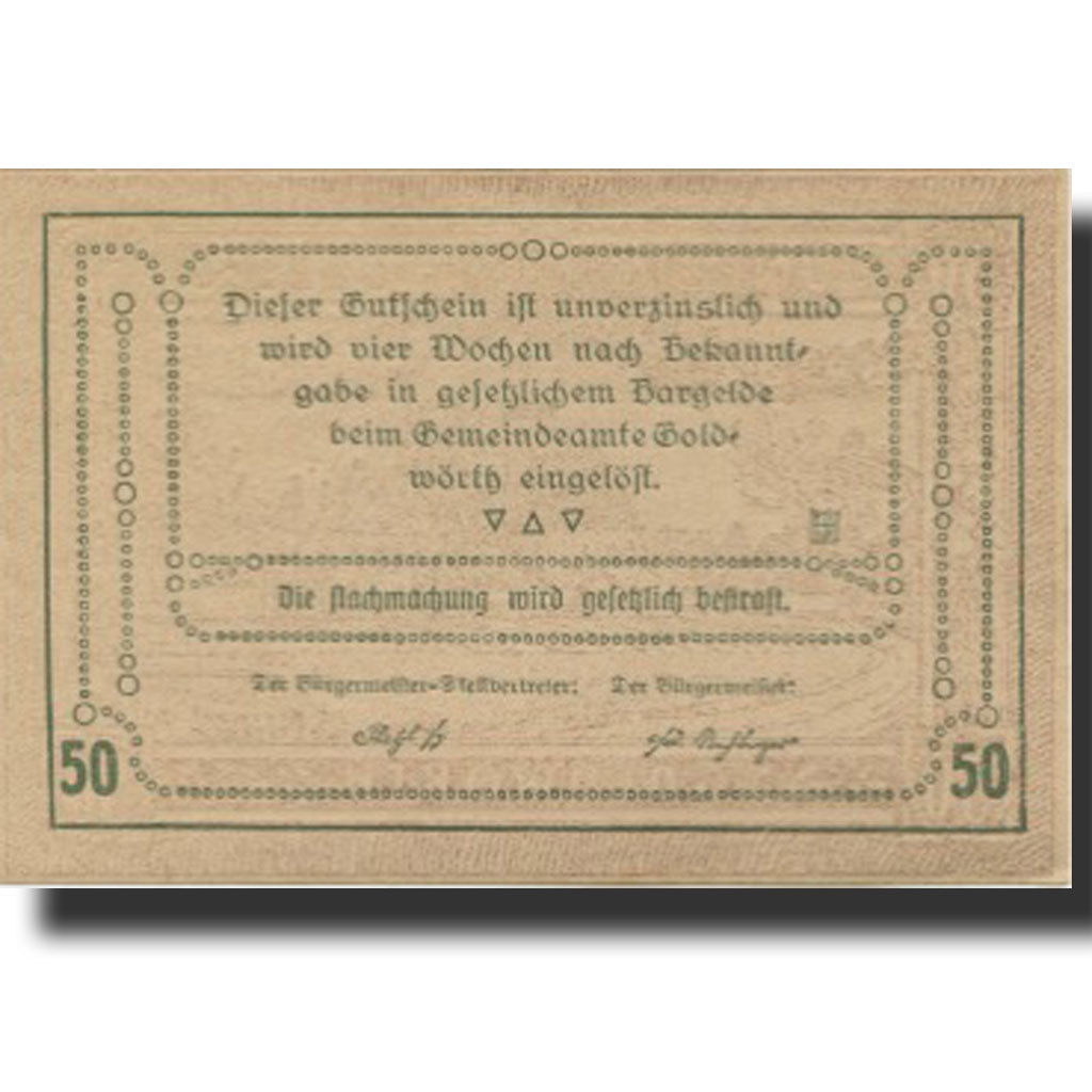 Banknote, Austria, Goldwörth, 50 Heller, Eglise, UNC(63), Mehl:FS 248a