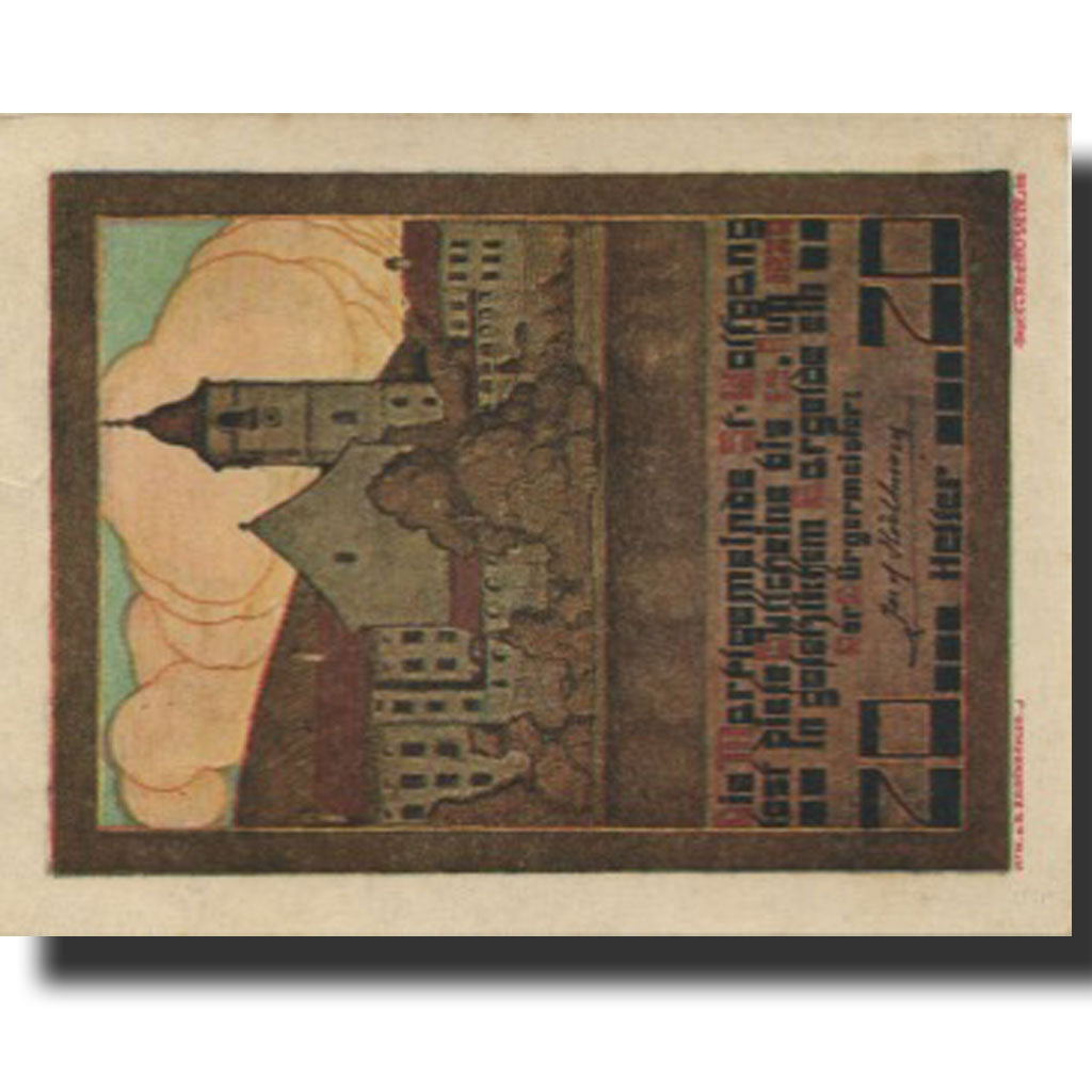 Banknote, Austria, St Wolfgang, 20 Heller, Eglise, 1920, UNC(63) Mehl:FS 947a