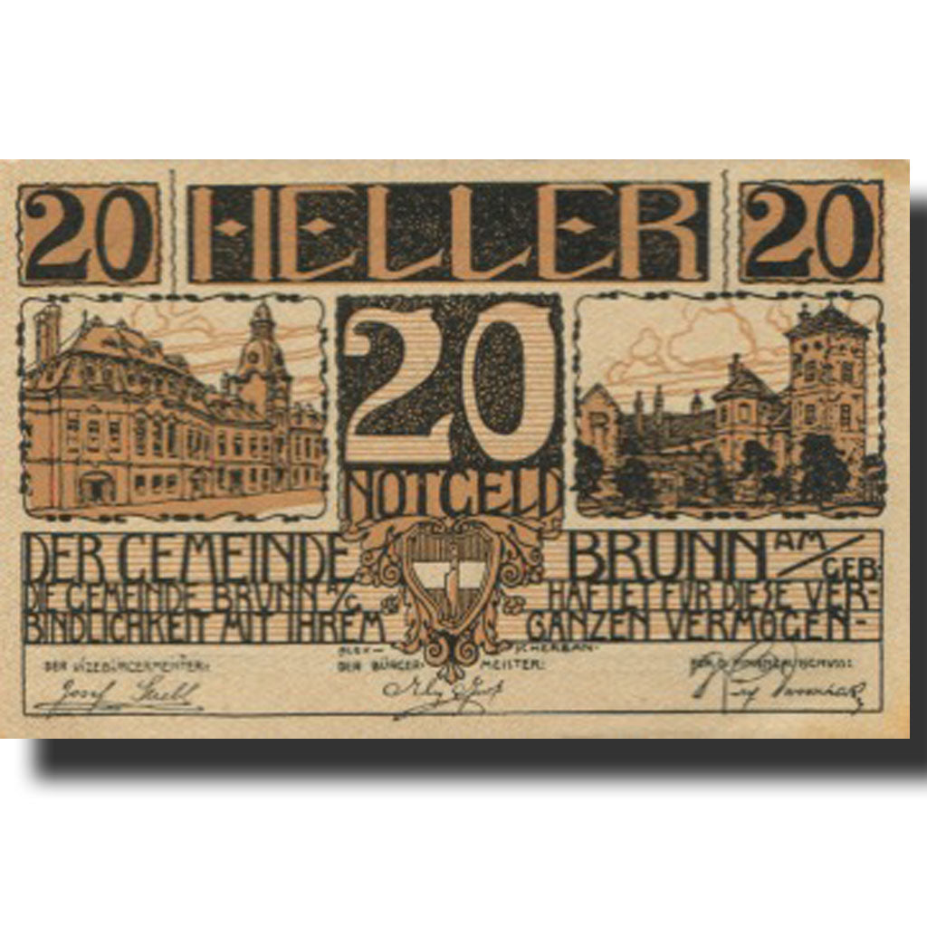 Geldschein, Österreich, Brunn am Gebirge 20Heller château, 1920 UNZ Mehl:FS 109a