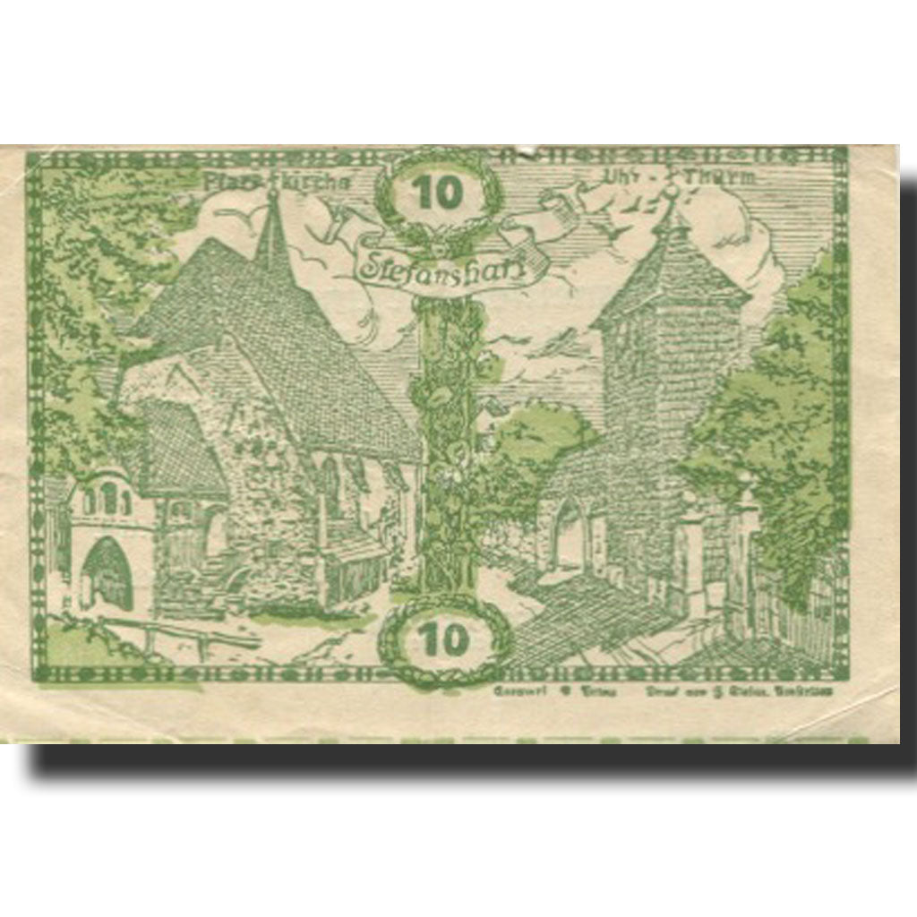 Banknote, Austria, Stefanshart, 10 Heller, Monument 1920 AU(55-58) Mehl:FS 1013a