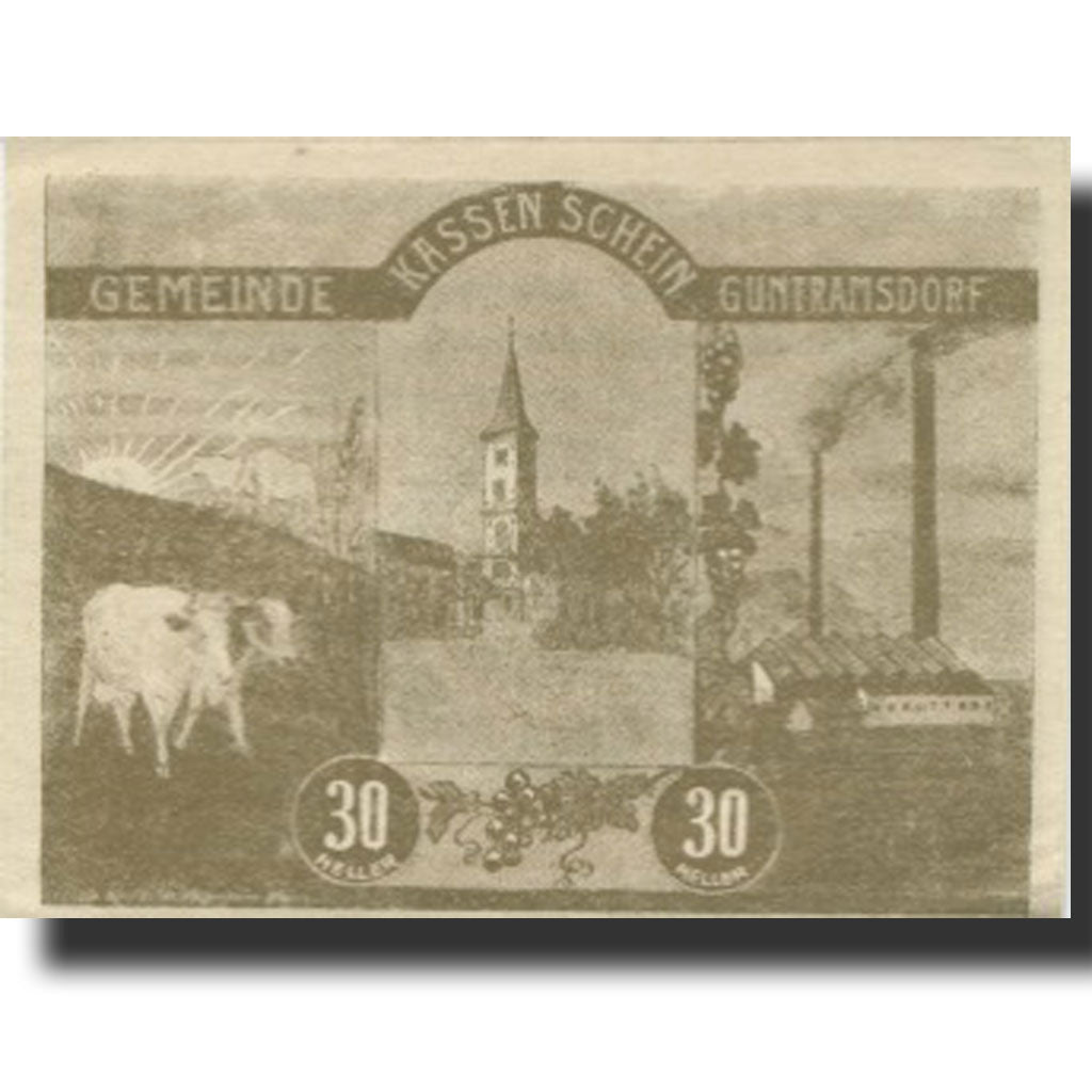 Banknote, Austria, Guntramsdorf, 30 Heller, Usine, 1920 UNC(63) Mehl:FS 310c