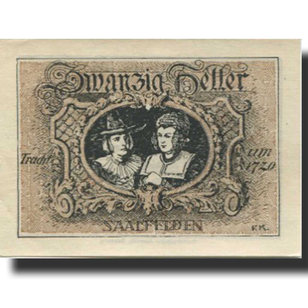 Banknote, Austria, Saalfelden, 20 Heller, montagne, 1920, UNC(63), Mehl:FS 859a
