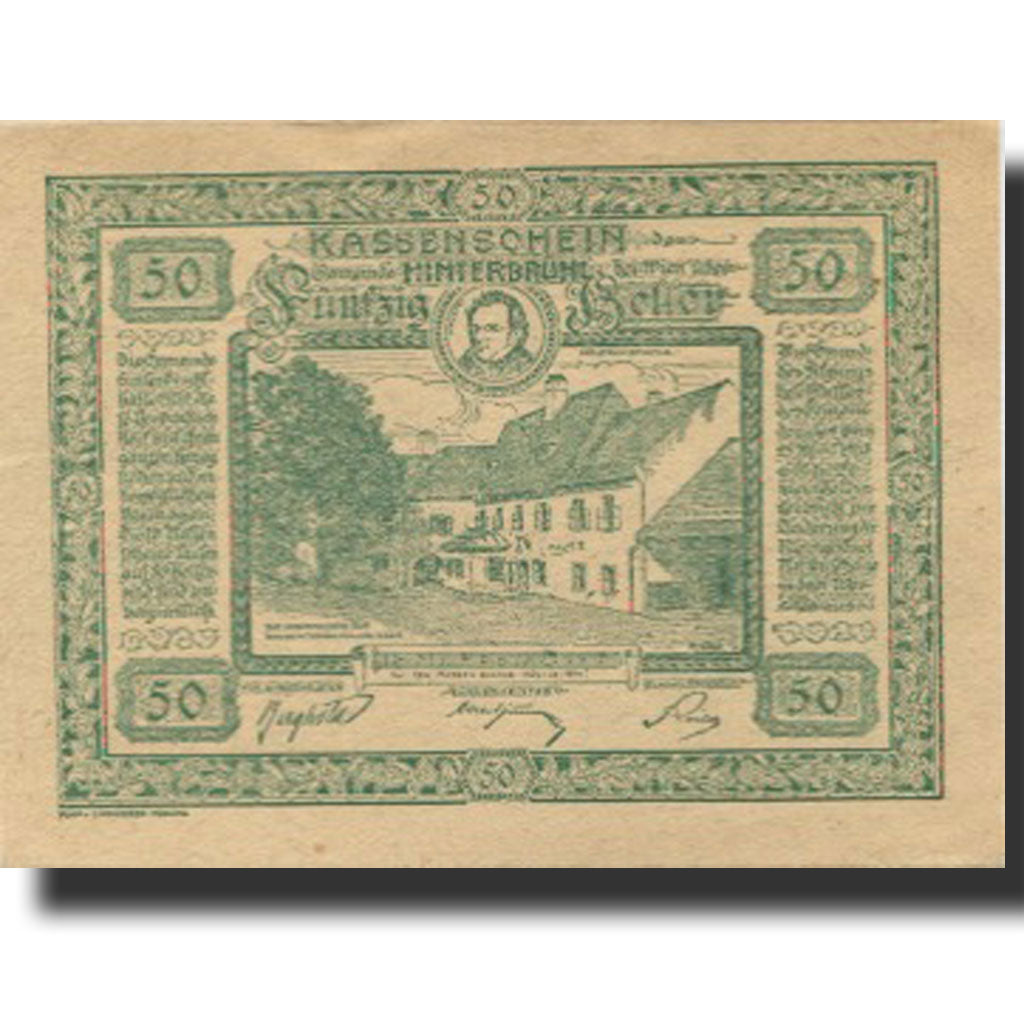 Banknote, Austria, Hinterbrühl, 50 Heller, ferme, 1920 UNC(63) Mehl:FS 376Ia