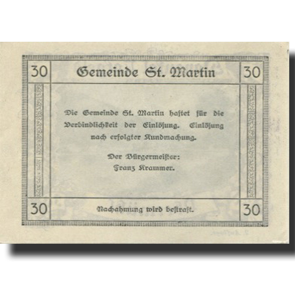 Banknote, Austria, Dhermühl, 30 Heller, lac, UNC(63), Mehl:FS 127f
