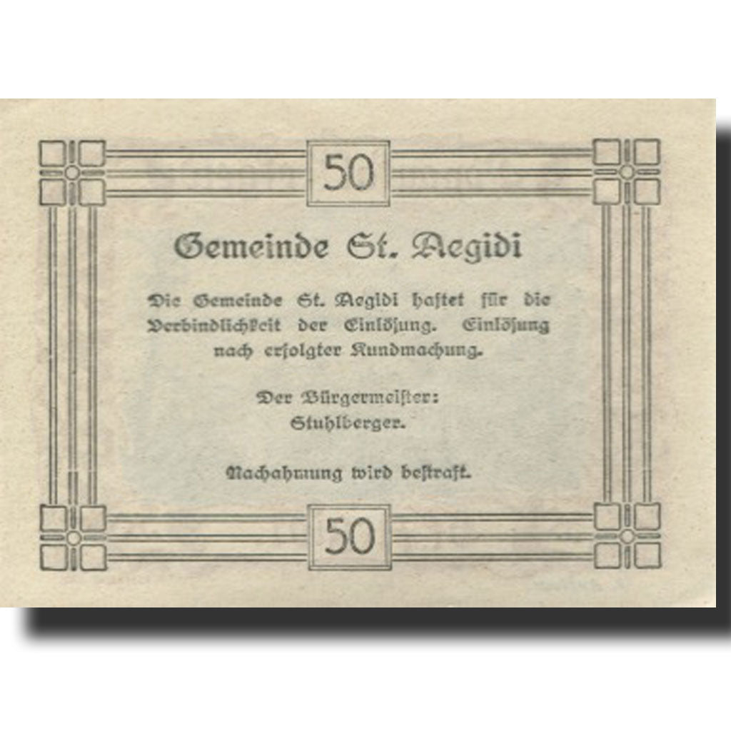 Banknote, Austria, St Aegidi, 50 Heller, paysage, UNC(63), Mehl:FS 127d