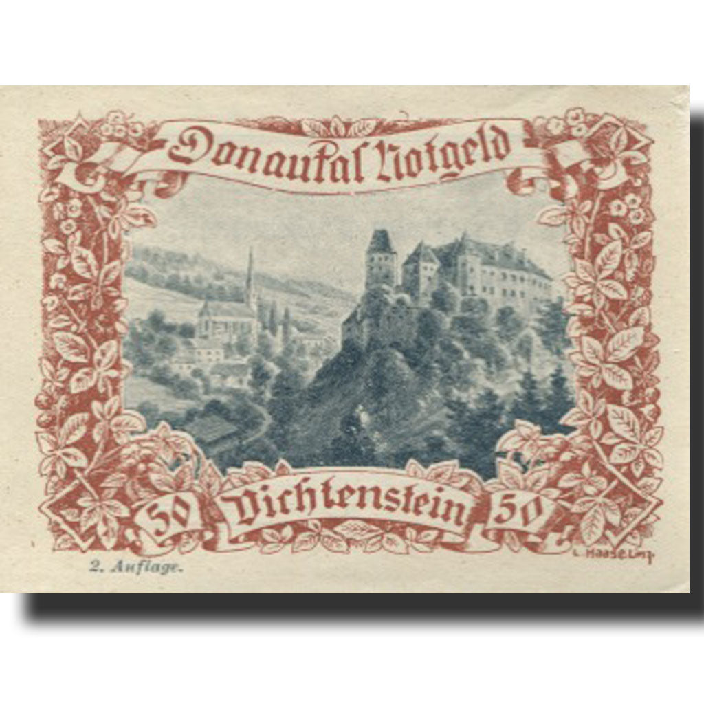 Banknote, Austria, Dichtenstein, 50 Heller, château 1, UNC(63), Mehl:FS 127d