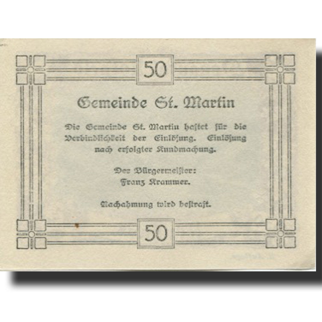 Banknote, Austria, Neuhaus, 50 Heller, fleuve, UNC(63), Mehl:FS 127f