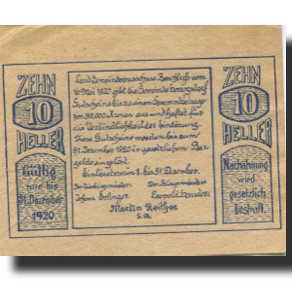 Banknote, Austria, Herzogsdorf, 10 Heller, Eglise, AU(55-58), Mehl:FS 373I