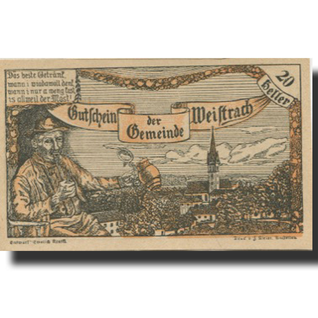 Banknote, Austria, Weistrach, 20 Heller face value 1920 UNC(63) Mehl:FS 1161c
