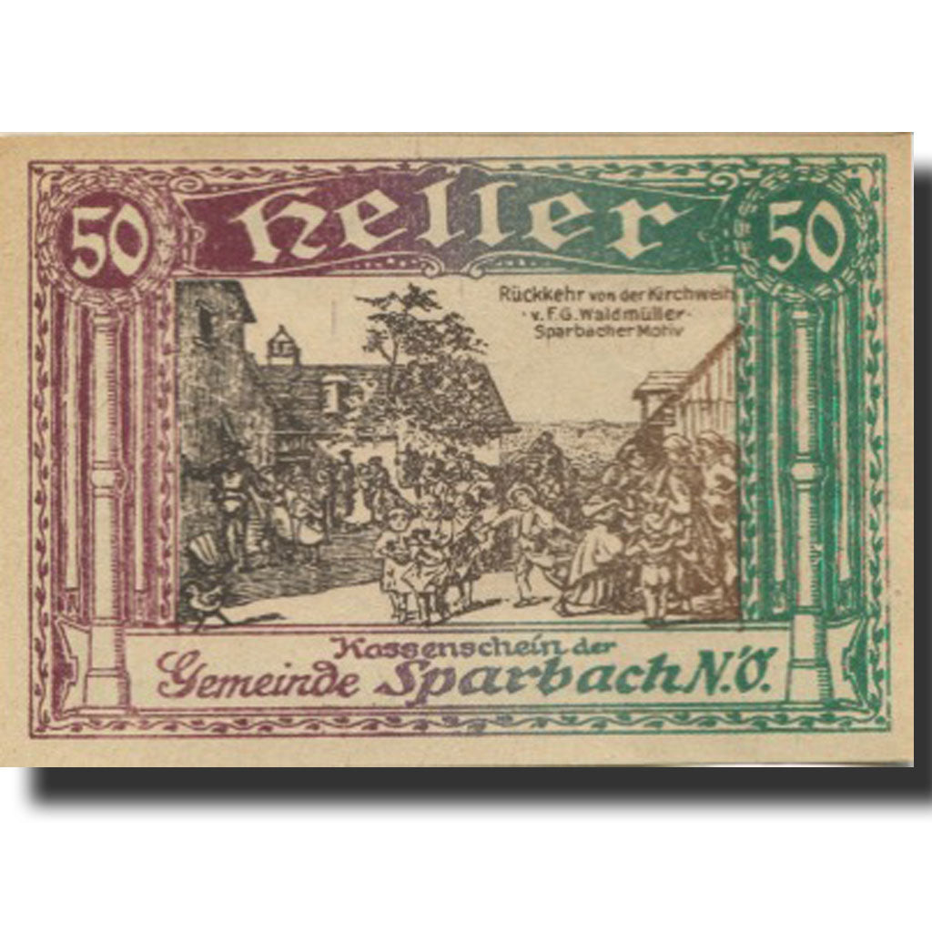 Banknote, Austria, Sparbach, 50 Heller, village, UNC(63), Mehl:FS 1006e