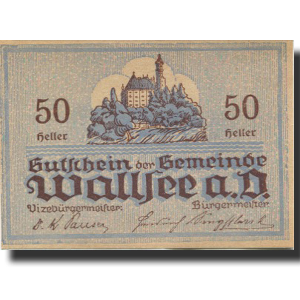 Banknote, Austria, Wallsee, 50 Heller, château, 1920 UNC(63) Mehl:FS 1137Ia