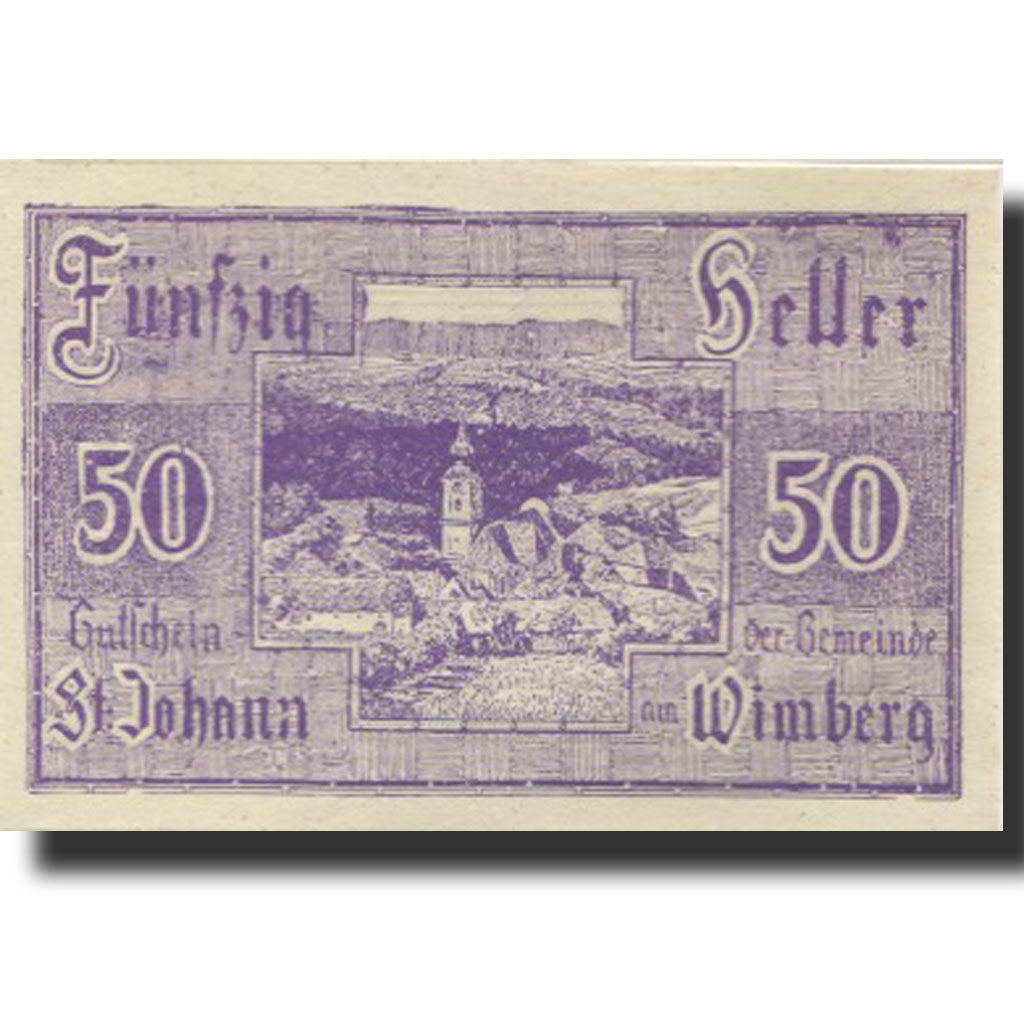 Banknote, Austria, St Johann, 50 Heller, Eglise 1920 UNC(63) Mehl:FS 894ab