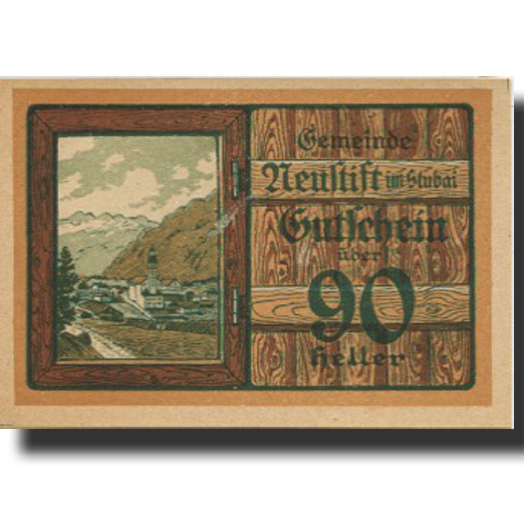 Banknote, Austria, Neuftift, 90 Heller, village, 1920 UNC(63) Mehl:FS 667