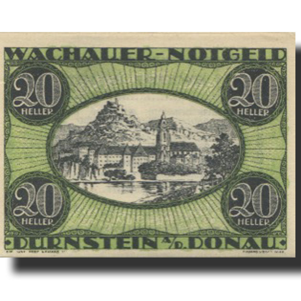Banknote, Austria, Dürnstein, 20Heller château 1, 1920 UNC(63) Mehl:FS 1122.3IIa
