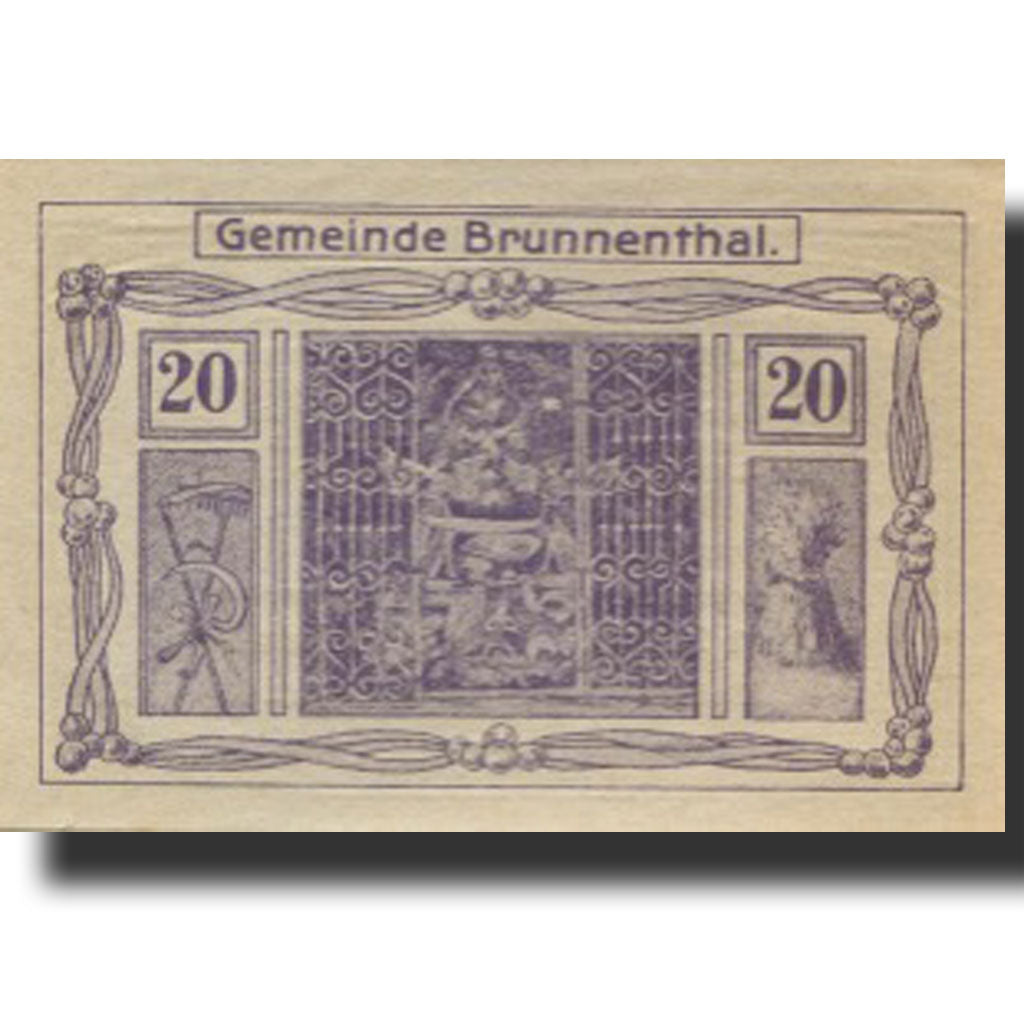 Banknote, Austria, Brunnenthal, 20 Heller, hôtel, 1920, UNC(63) Mehl:FS 111a