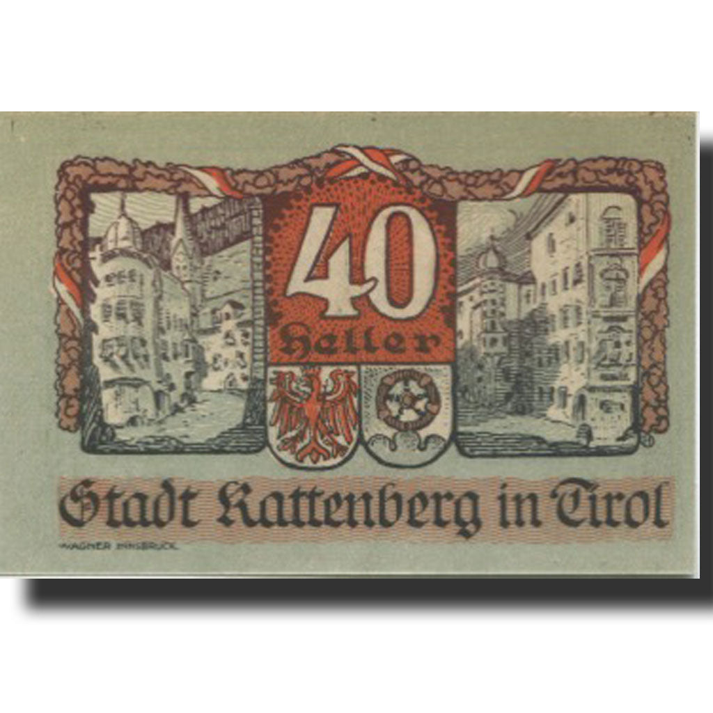 Geldschein, Österreich, Rattenberg, 40 Heller, village, 1920 UNZ- Mehl:FS 821I