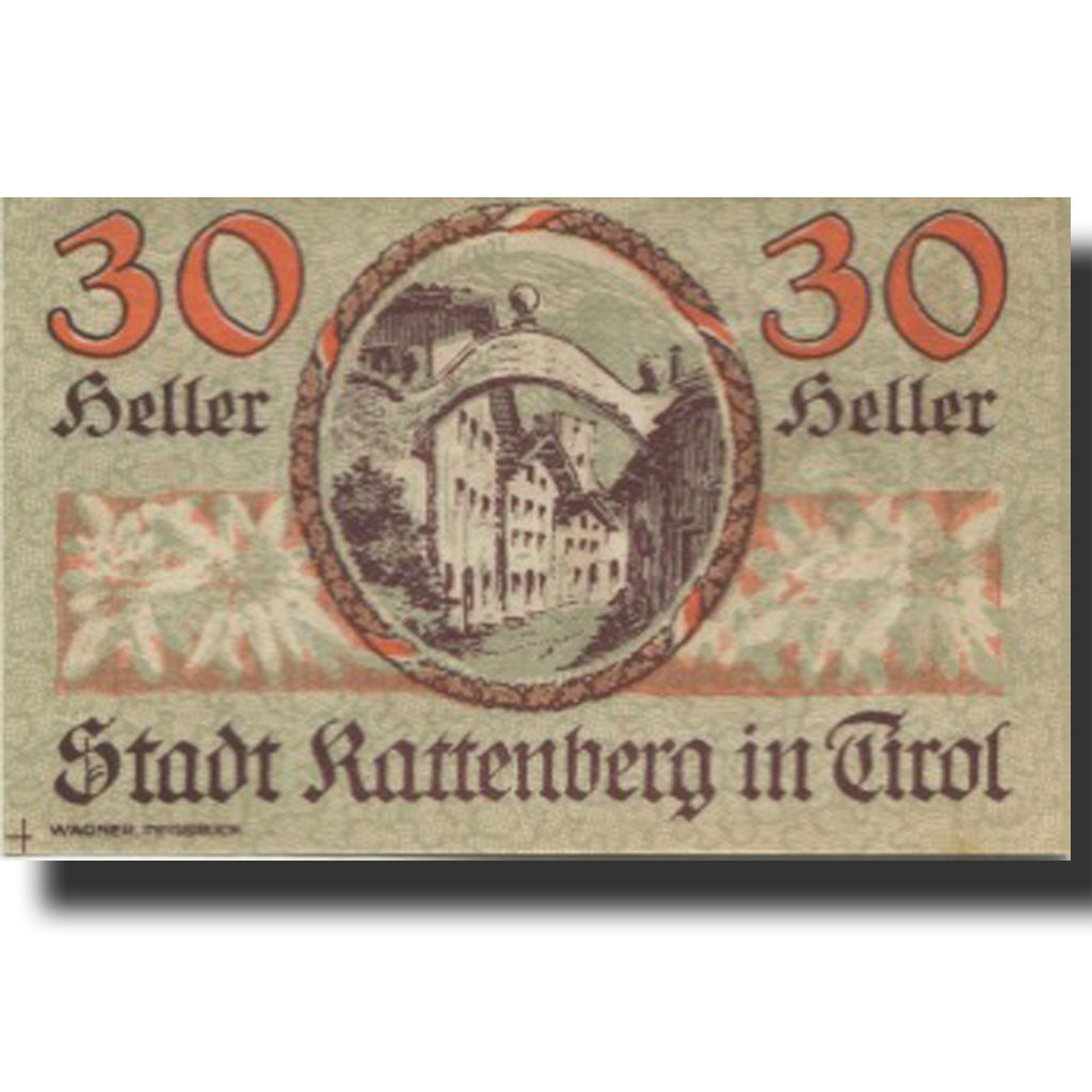 Banknote, Austria, Rattenberg, 30 Heller, Blason, 1920 UNC(63) Mehl:FS 821I