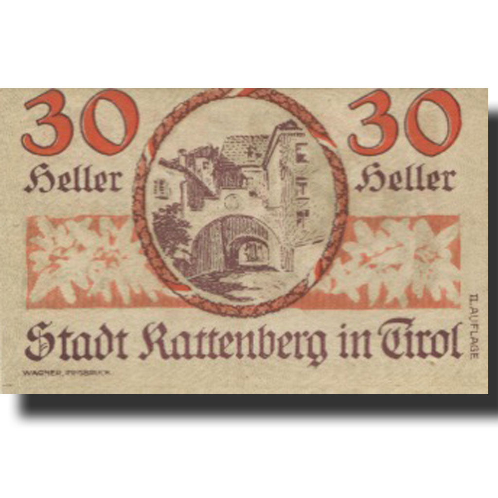 Banknote, Austria, Rattenberg, 30 Heller, Blason 1, 1920 UNC(63) Mehl:FS 821I