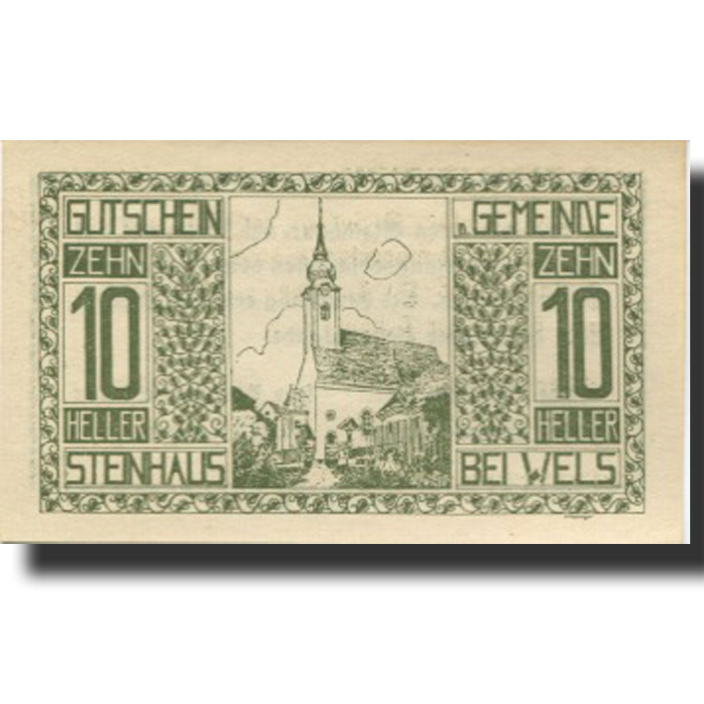 Banknote, Austria, Steinhaus, 10 Heller, Eglise, UNC(63), Mehl:FS 1030Ia