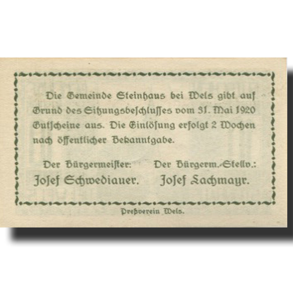 Banknote, Austria, Steinhaus, 10 Heller, Eglise, UNC(63), Mehl:FS 1030Ia