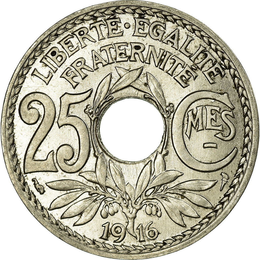 Coin, France, Lindauer, 25 Centimes, 1916, AU(55-58), Nickel, KM:867
