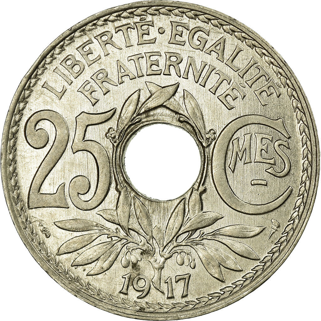 Coin, France, Lindauer, 25 Centimes, 1917, AU(55-58), Nickel, KM:867