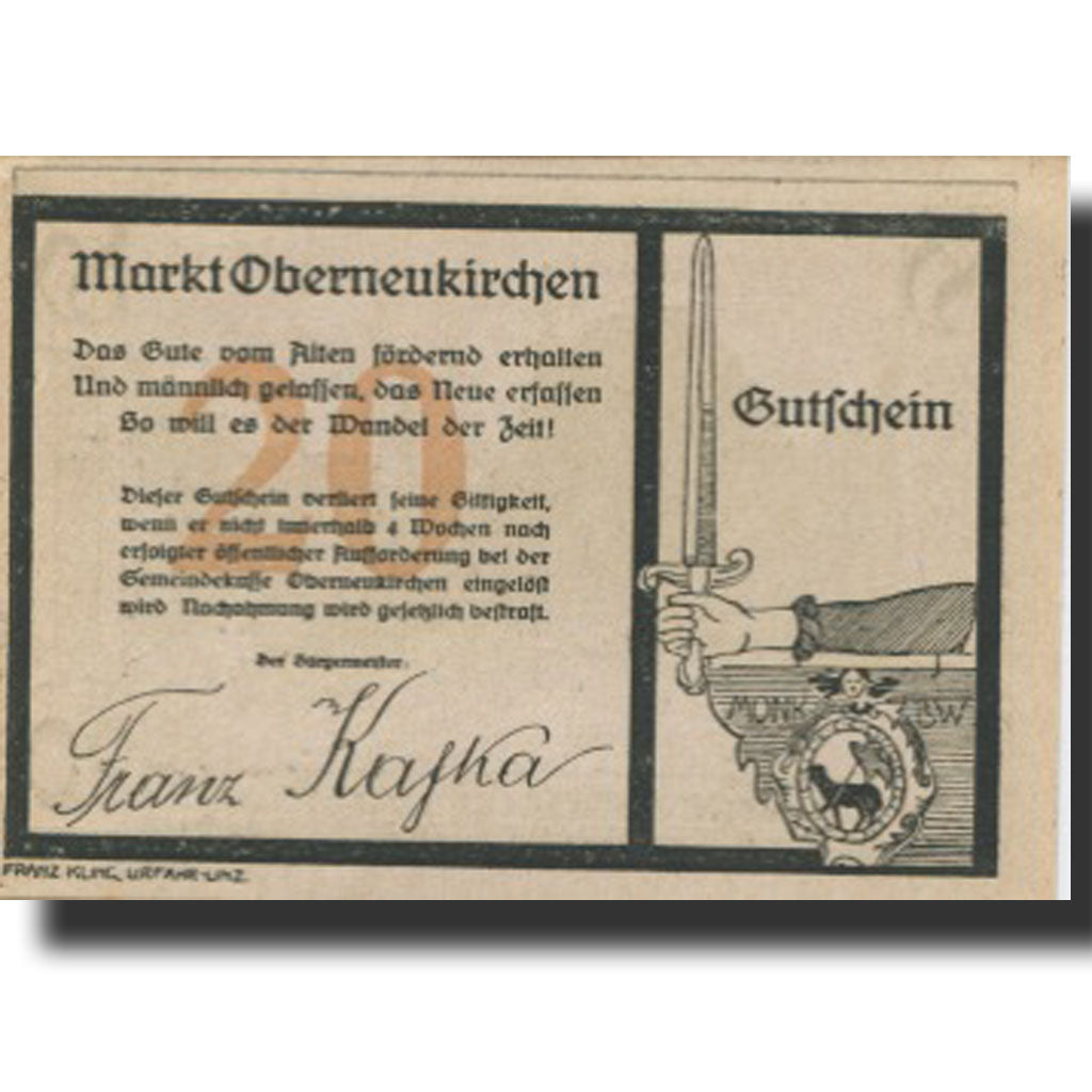 Banknote, Austria, Oberneukirchen, 20 Heller, village, UNC(63), Mehl:FS 691b