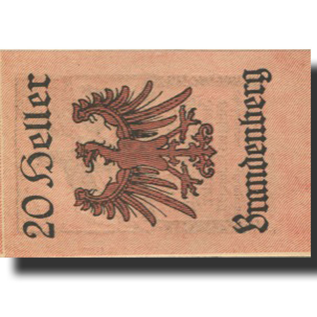 Banknote, Austria, Brandenberg, 20 Heller, cerf, 1920 UNC(63) Mehl:FS 99a
